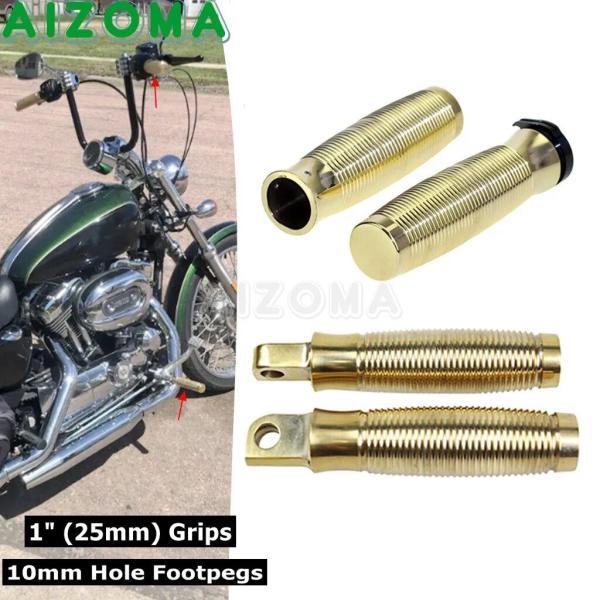 並行輸入品 ハーレー 真ちゅう製1 \"25mmハンドルバーグリップモーターサイクルフットレストフットペグ デナソフテイルツーリングスポーツスターxl 883の画像