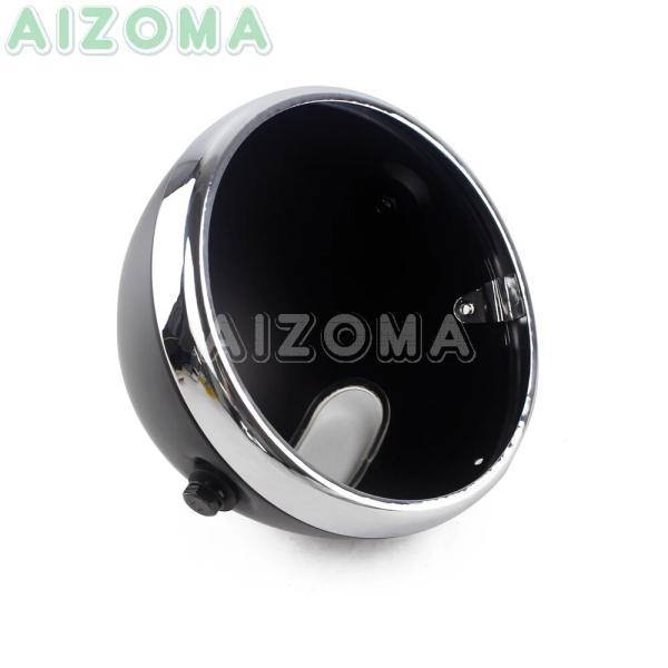 並行輸入品 汎用 バイク7インチledヘッドライトハウジングヘッドランプバケットシェルヤマハ スズキ ホンダGL1800P GS750C CB650の画像