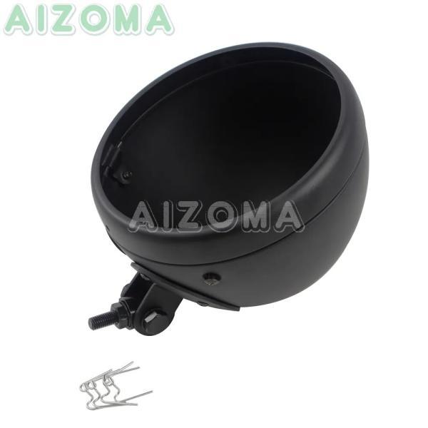 並行輸入品 汎用 LEDヘッドライト 7インチ 黒 ラップトップ用灯台シェル ハーレー チョッパー カワサキ ホンダの画像