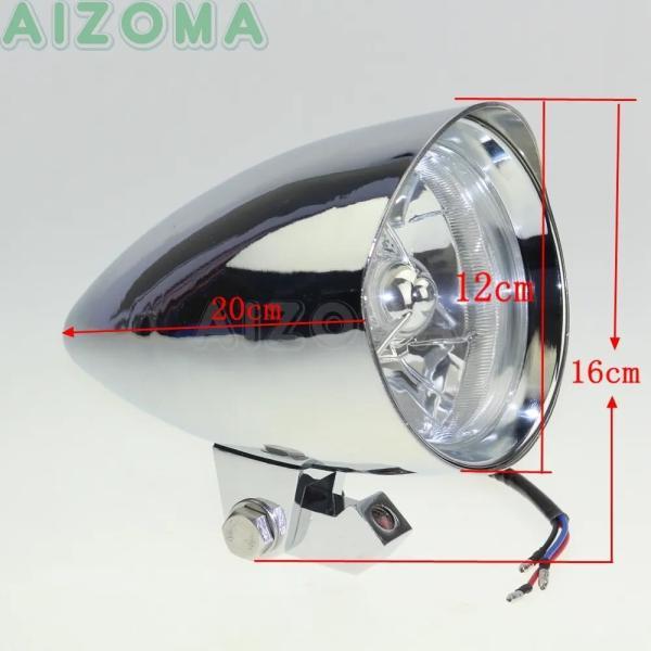 並行輸入品 ハーレースポーツスター用クロームヘッドライト カスタムヘッドランプモト h4 12v 55 w 60w 48 883 1200 スーパーローバルブ-8 セブンティ-2の画像