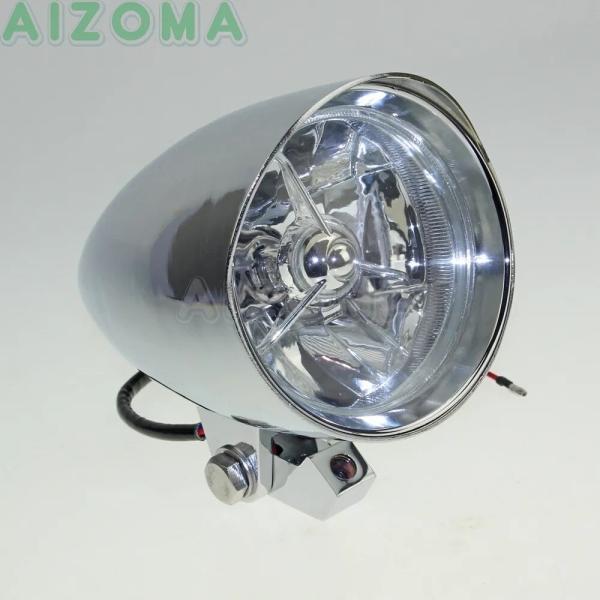 並行輸入品 ハーレースポーツスター用クロームヘッドライト カスタムヘッドランプモト h4 12v 55 w 60w 48 883 1200 スーパーローバルブ-8 セブンティ-2の画像