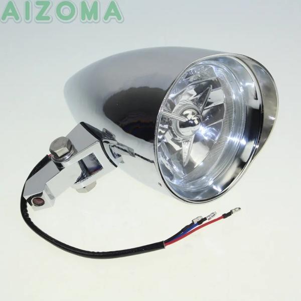 並行輸入品 ハーレースポーツスター用クロームヘッドライト カスタムヘッドランプモト h4 12v 55 w 60w 48 883 1200 スーパーローバルブ-8 セブンティ-2の画像