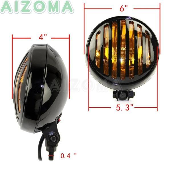 並行輸入品 汎用 バイク バイクグリルカバー ハーレーカフェ用5.75インチ カスタムロゴカバー 12V/60W 46バルブの画像