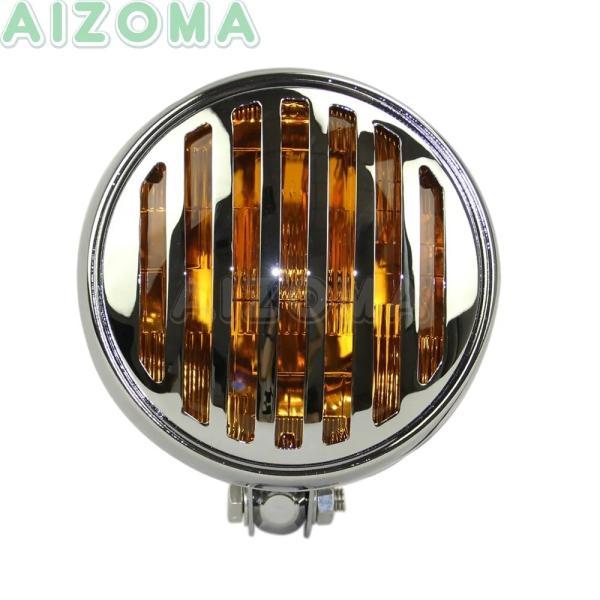 並行輸入品 汎用 バイク バイクグリルカバー ハーレーカフェ用5.75インチ カスタムロゴカバー 12V/60W 46バルブの画像