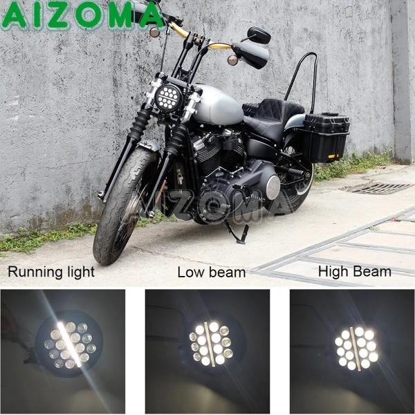 並行輸入品 LEDヘッドランプ5.75 5?3/4インチ ハイビームアイライト ハーレーナソフテイル スポーツスター ツーリング クラブ用の画像