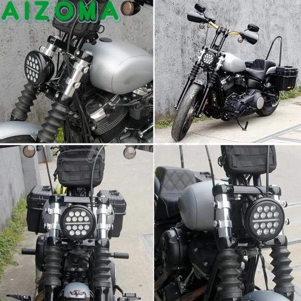 並行輸入品 LEDヘッドランプ5.75 5?3/4インチ ハイビームアイライト ハーレーナソフテイル スポーツスター ツーリング クラブ用の画像