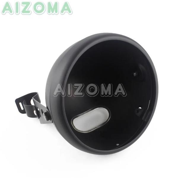 並行輸入品 7インチバイク バイクヘッドライトハウジング ハーレースポーツスター チョッパー ヤマハ ホンダ cl Xs用ブラケット付きバケットの画像