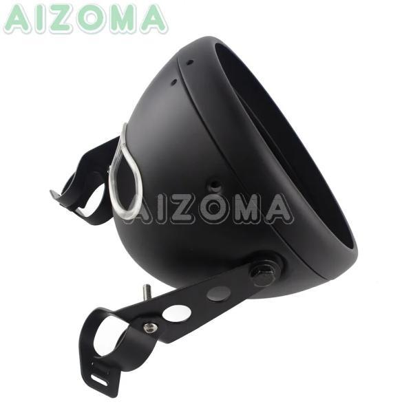 並行輸入品 7インチバイク バイクヘッドライトハウジング ハーレースポーツスター チョッパー ヤマハ ホンダ cl Xs用ブラケット付きバケットの画像