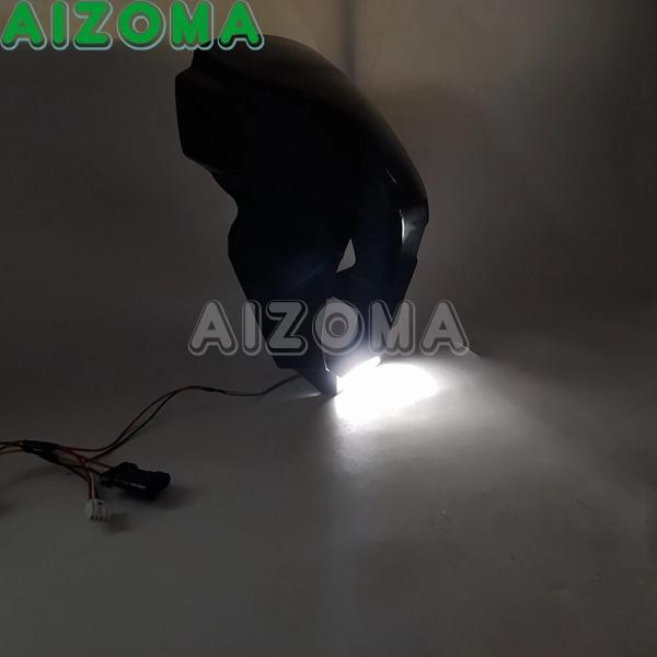 並行輸入品 バイク ヘッドライト保護カバー LEDライト付きフェアリングプロテクター パイレーソフテイル 114 fxbr fxbrs 2018-2022 2021の画像