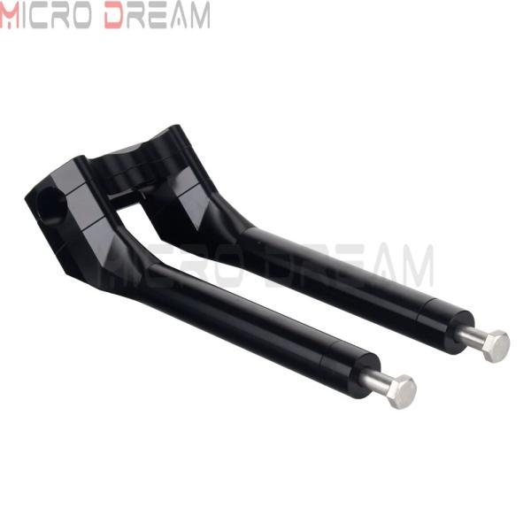 並行輸入品 ハーレーディナストリートボブソフテリーハンドバー用10インチ 1 ''プルバックオートアウェイトリザーバイク バイクハンドバーアルマイトブラッ_3