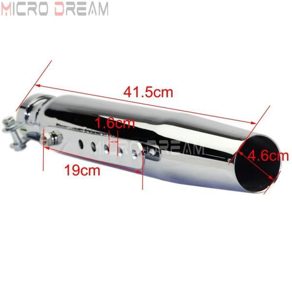 並行輸入品 バイク用汎用エキゾーストパイプ 2個 クローム 35-45mm ハーレーチョッパー カフェレーサー用_4