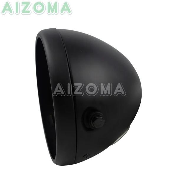 並行輸入品 ハーレーダビッドソン マットブラックLEDヘッドライト sportster sofail dyna カスタムメイド 7インチ用の画像