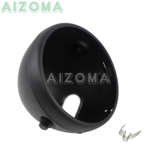 並行輸入品 ハーレーダビッドソン マットブラックLEDヘッドライト sportster sofail dyna カスタムメイド 7インチ用の画像