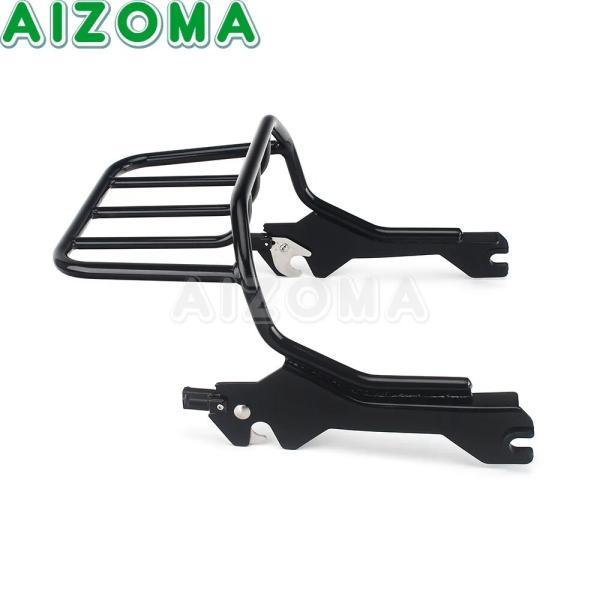 並行輸入品 バイクパーツ クローム/黒holdfast 2アップキャリア リア棚用114 flfbs flfbブレイクアウト114 fxbrs fxbr 2018 +_3