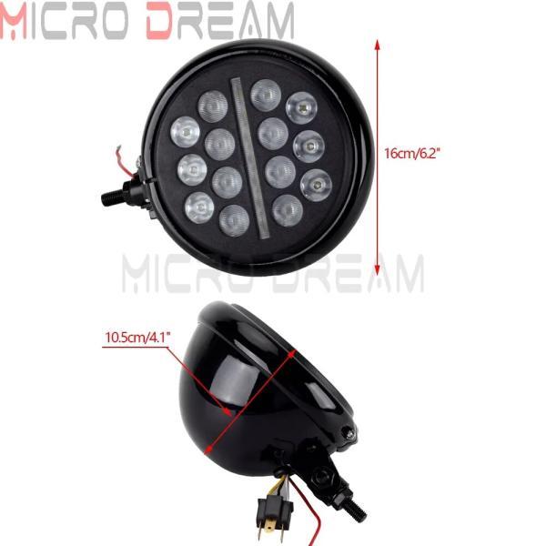 並行輸入品 汎用バイク5-3/4インチ フロントライト5.75インチラウンドヘッドライトledヘッドランプ用カフェレーサーxl