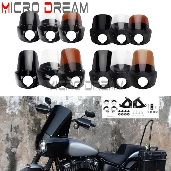 並行輸入品 クラブスタイルヘッドライトフェアリング フロントガラス 5.75インチ 11インチ 12インチ 15インチ ハーレーソフテイル用ウィンドスクリーン114_1