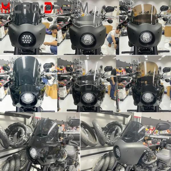 並行輸入品 クラブスタイルヘッドライトフェアリング フロントガラス 5.75インチ 11インチ 12インチ 15インチ ハーレーソフテイル用ウィンドスクリーン114_5