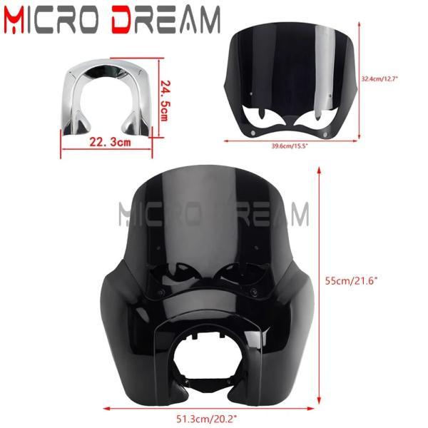 並行輸入品 12インチ ヘッドライトフェアリングフロントヘッドライトガラス \u0026 トリムベゼル ハーレードナfld fxdxtfxbb fxd fxtefxdgfxdbクラブスタイルの画像