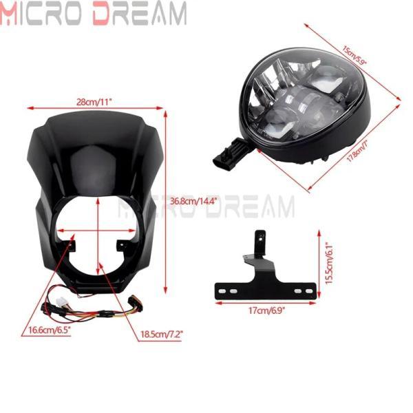 並行輸入品 Ledヘッドライトフェアリングw/drlライト高低ビームアセンブリソフ18-22ブレイクアウト114 107 fxbr fxbrsバイクヘッドライト_4