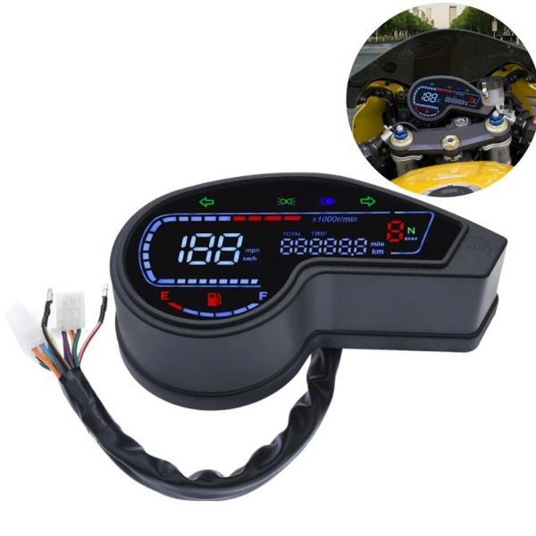 並行輸入品 バイク用デジタルLEDスピードメーター 電子走行距離計 アンチグレアインテリジェント スピードメーター クロスマックス用150 dm200 xr190の画像