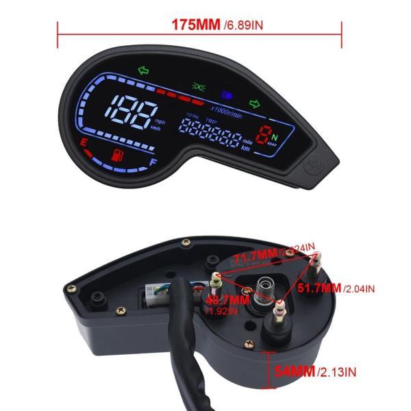 並行輸入品 バイク用デジタルLEDスピードメーター 電子走行距離計 アンチグレアインテリジェント スピードメーター クロスマックス用150 dm200 xr190の画像