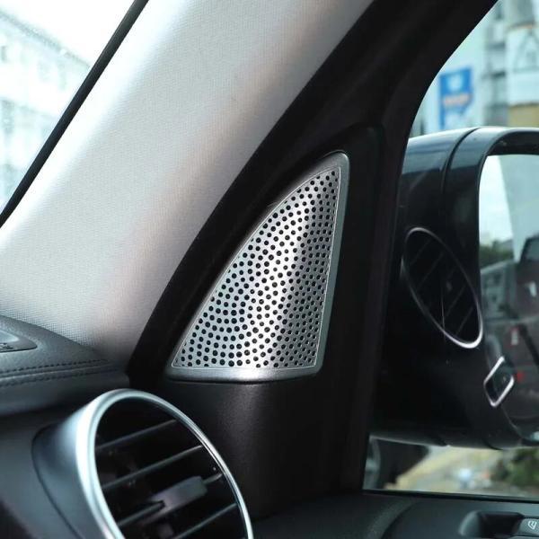 並行輸入品 Roverディスカバリー4 lr4 2009-2016用カーテープ クロームオーディオ スピーカーフレーム カーアクセサリー 2個の画像