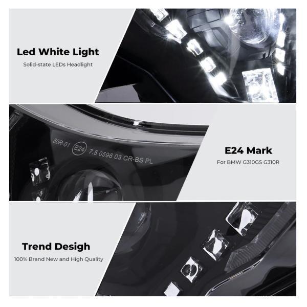 並行輸入品 バイク用LEDヘッドライト E24-mark g 310 gs r310gs BMW g310r用フルヘッドライトの画像