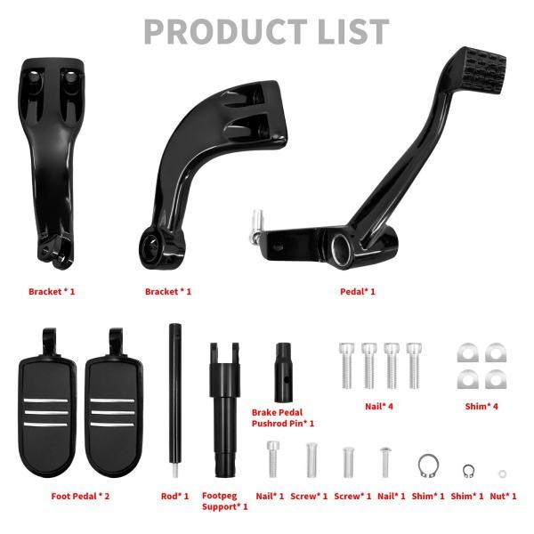 並行輸入品 ハーレースポーツスターxl 883 72 48用バイク 二輪ミッドコントロールキット フットレスト ペダル ペダルラバーリングセットの画像