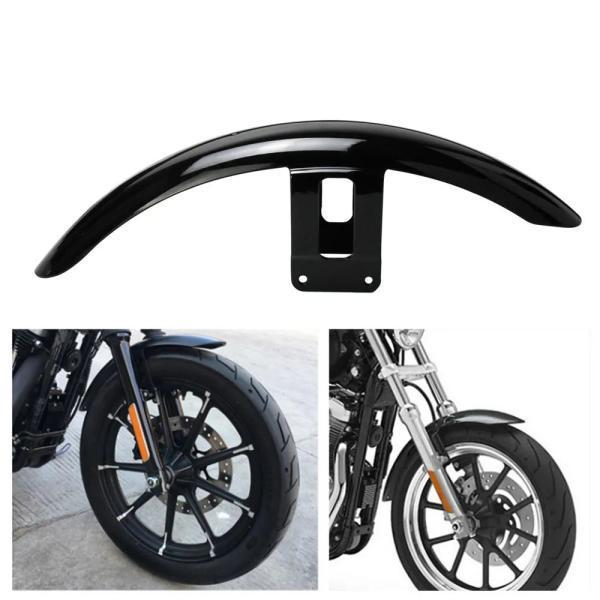 並行輸入品 ハーレースポーツスター48xl1200xフォーティエイト2010-2017 xl883 04-2016用バイク 二輪グロスブラックフロントフェンダーマッドガードプロテの画像