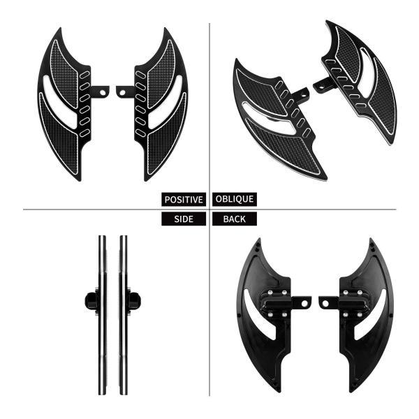 並行輸入品 バイクフロアボードフロントフットペグフットレストフットボード黒/クロームハーレーツーリングロード Flhx イナ Fatbob スポーツスター XLの画像