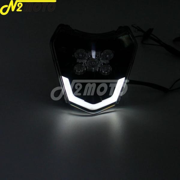 並行輸入品 KTM モトクロスエンデューロLEDヘッドライト ハイ/ ロビーム 125 250 300 350 6日間 exc xcf xcw tc e 450 530 690の画像