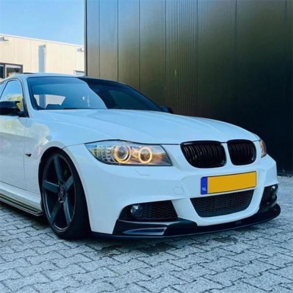 並行輸入品 BMW 光沢黒フロントバンパーブレード チンリップ スプリッター ディフューザー ボディキット スポイラーガード 3シリーズ E90 E91 LCI Mスポー_4