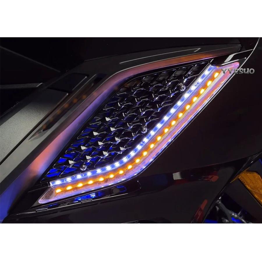 並行輸入品 ゴールドウィング 1800 改装ホンダ金 GL1800 ツーリング DCT エアバッグ LED つけられるラジエーターグリル パネル_2