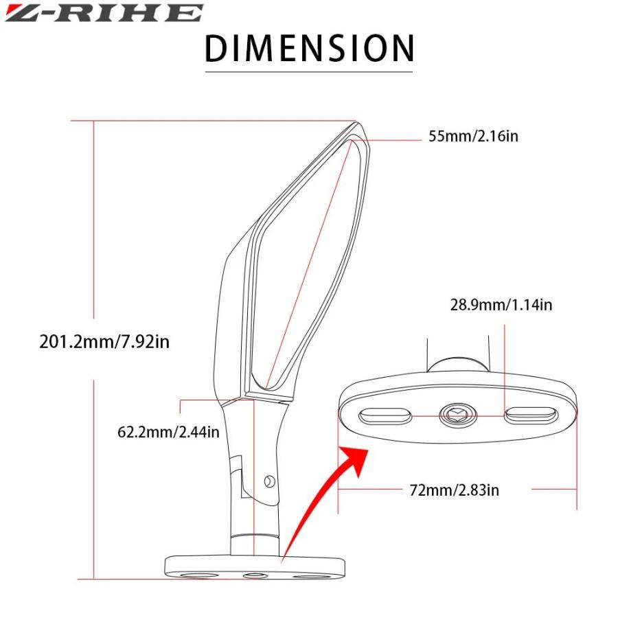 並行輸入品 カーボンバックミラーレーススポーツ裏面ミラーホンダ CBR600 CBR600RR CBR1000 CBR1000RR CBR250Rの画像