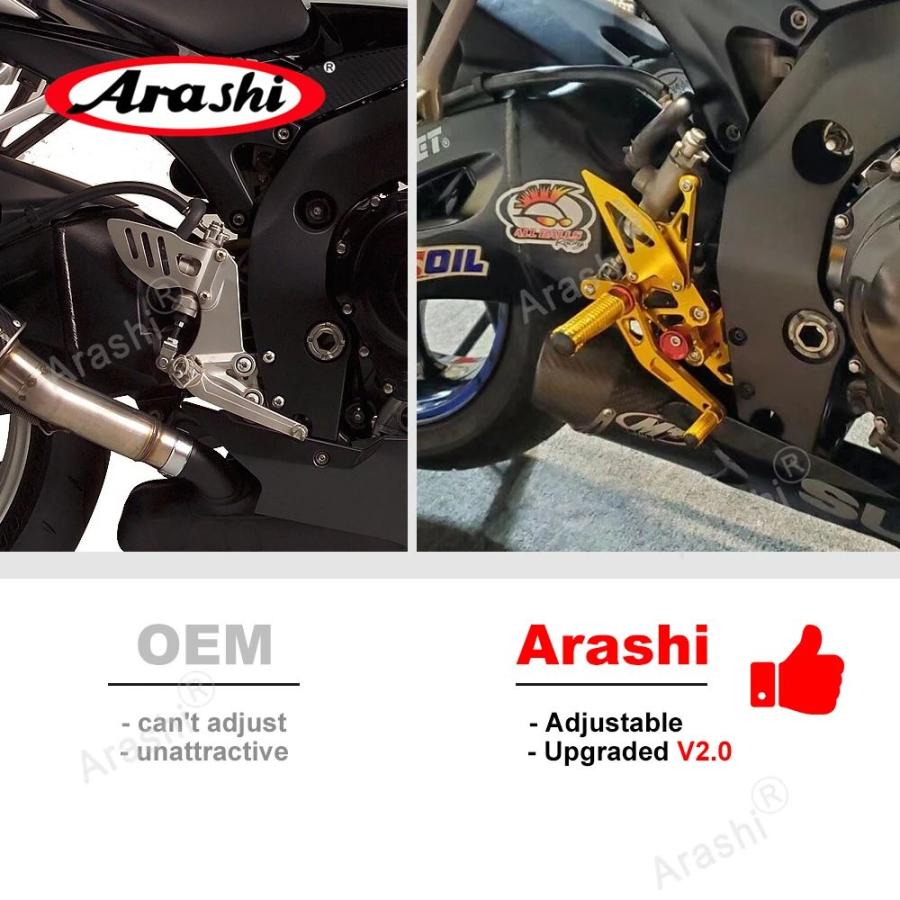 並行輸入品 ARASHI--フットレスト フットペグ ヤマハ YZF R6 バイクライダー 2017 2018 2019 2020 2021 2022 2023用の画像