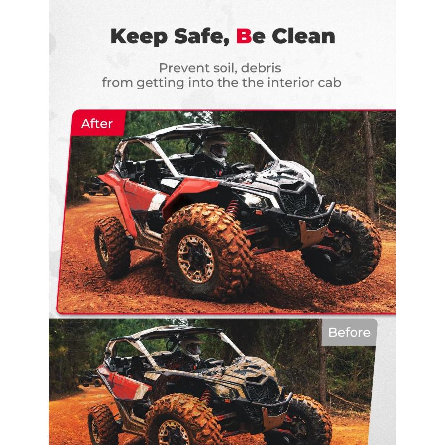並行輸入品 -赤超拡張フェンダーフラグ CAN MAVERICK X3 1000 MAX TURBO R 2017-2023 715002973用UTVフェンダー_4