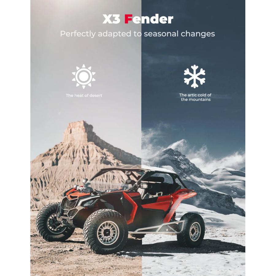 並行輸入品 -赤超拡張フェンダーフラグ CAN MAVERICK X3 1000 MAX TURBO R 2017-2023 715002973用UTVフェンダー_5