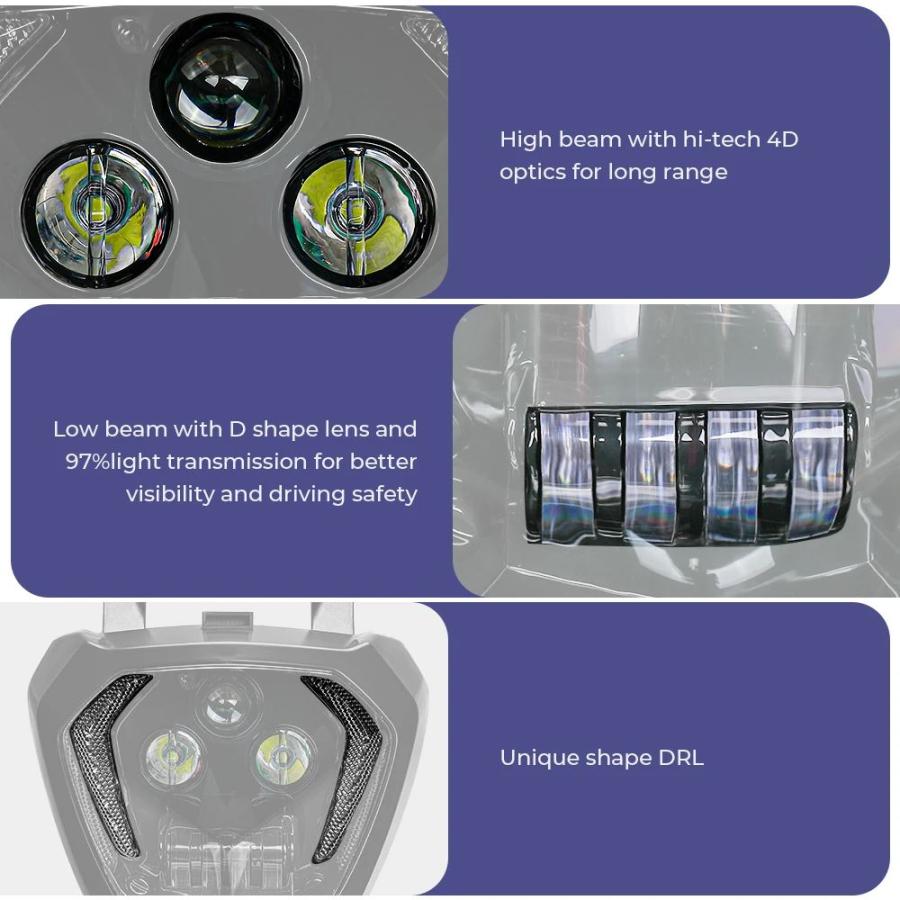 並行輸入品 ヤマハMT07 FZ07 2014 2015 2016 2017用LEDヘッドライト MT-07 FZ-07 L 07 FZ 110W 12Vの画像