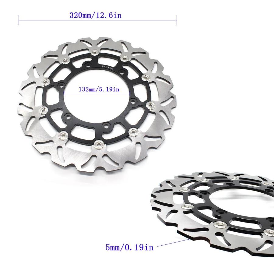 並行輸入品 ヤマハYZF-R1 XJ600N 1998-2003 YZF-R6 1999-2002 YZF R1 R6 YZFR1 YZFR6 320MMフローティングフロントブレーキディスクローターの画像