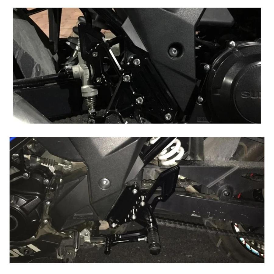 並行輸入品 スズキGSX250RGSX150R 2016 2020用 バイクブラシセットフットレストペグ調節可能アルミニウムリアセットフットレストフットペグ_1