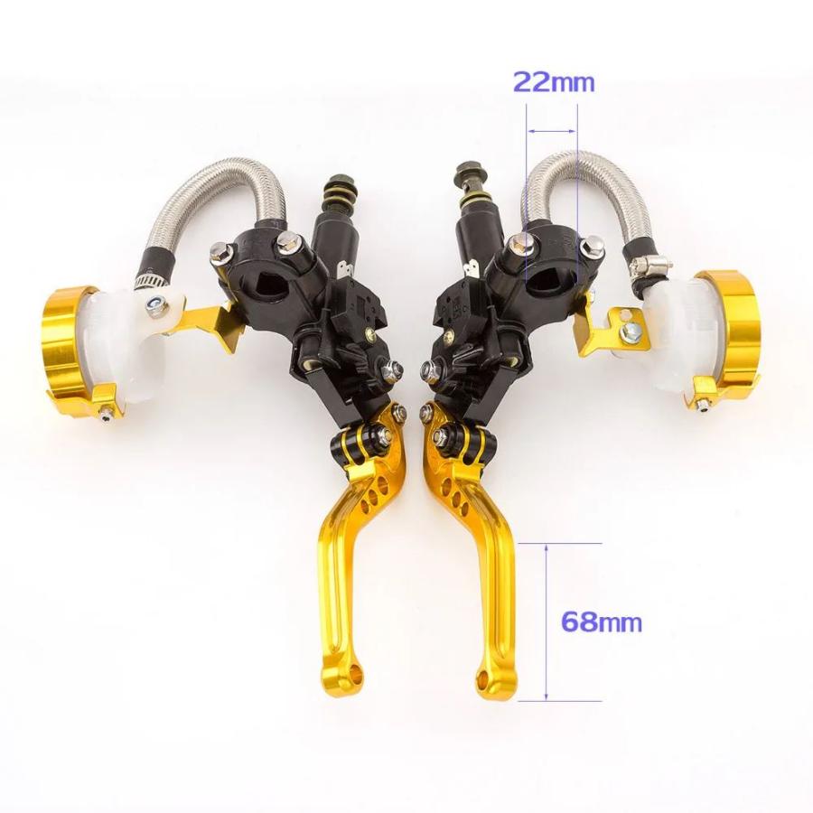 並行輸入品 バイク用油圧ブレーキクラッチポンプ 調整可能 汎用 7 8インチ 22MM 125CC用マスターシリンダー 400CC スズキスクーター用の画像