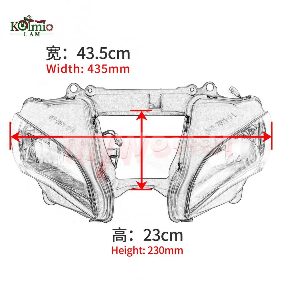 並行輸入品 カワサキニンジャZX10R互換性 バイクヘッドライト 2016 2020 ZX 10R ZX 10R 2017 2018 2019の画像