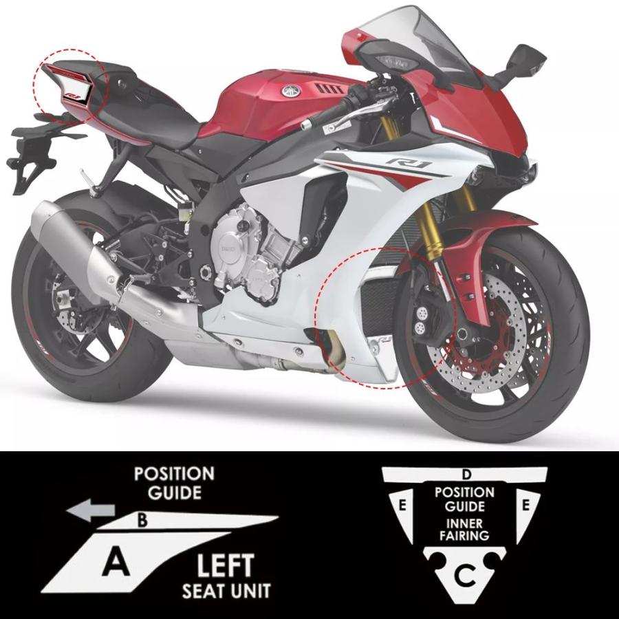 並行輸入品 バイク用 3D光沢ステッカーセット 1 フェアリングバイク用