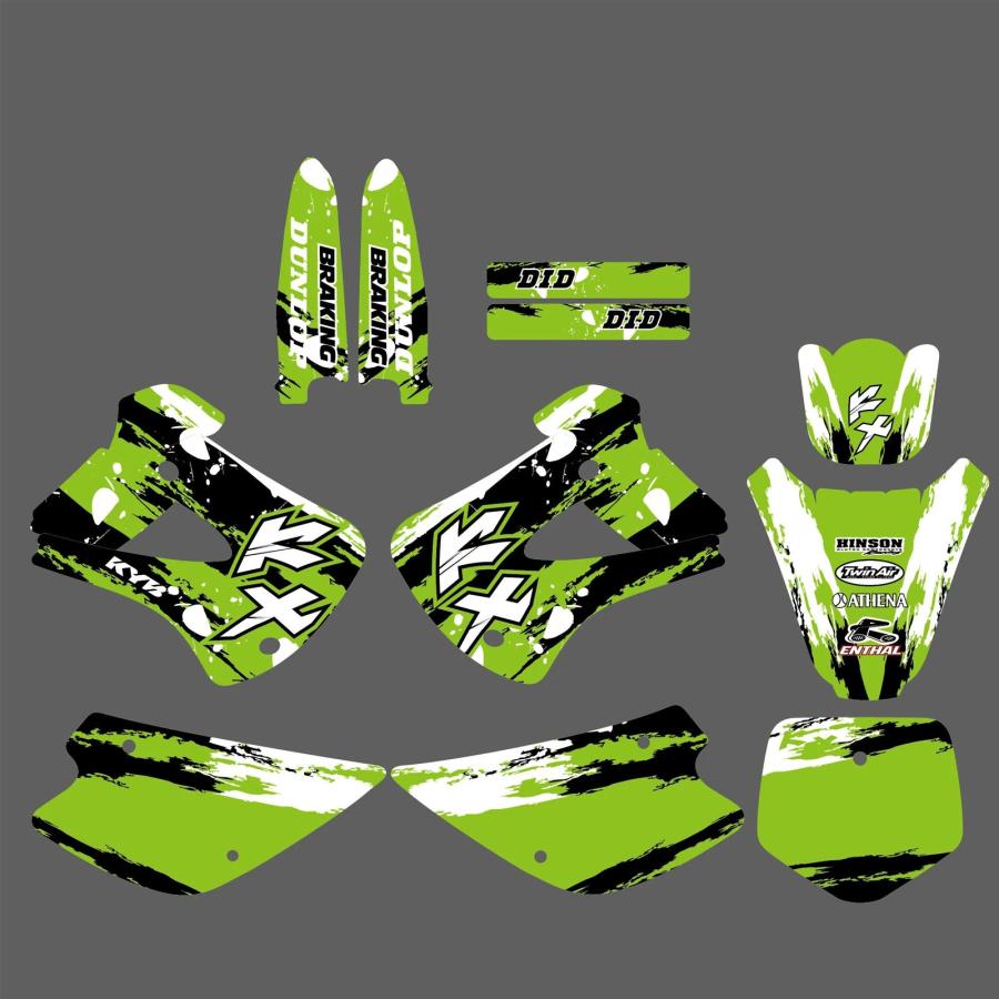 並行輸入品 フルグラフィック背景デカールステッカーフィッシュボーンステッカーKX 85 100 KX85 KX100 1998 2012 2011 2010 2009 2008 2007 2006 2005