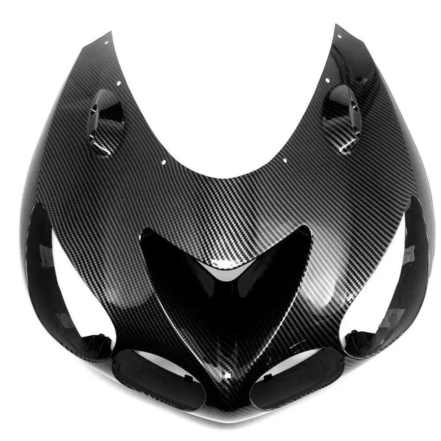 並行輸入品 カワサキニンジャZX14R 2006 2011カーボンアッパーノーズシュラウドカバーフロントウィンカーブラケットヘッドライト低パネルフェアリング_2