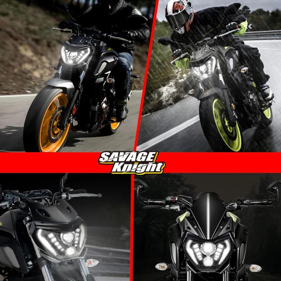 並行輸入品 ヤマハMT09 FZ09 MT 09 07 MT07用ヘッドライトアセンブリ 高輝度ビーム IP67 E24 92W FZ 09 MT 09_3