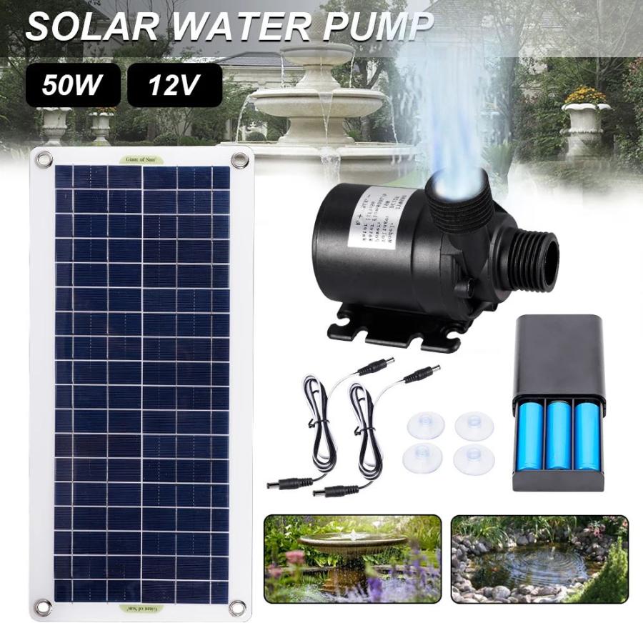 並行輸入品 ブラシレスソーラーウォーターポンプ 800L H 50W 超静音 水中ウォーターポンプ 養魚池 庭 噴水装飾用_1