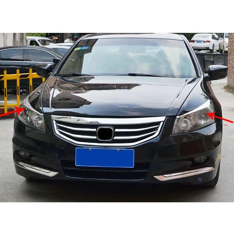 並行輸入品 カーボンホンダアコード8TH 2008 2009 2010 2012 2013アクセサリーABSヘッドライトアイブローデコレーションパネルカバートリムC2063の画像