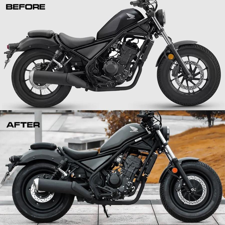 並行輸入品 ホイールカバーセットホンダレブル 250 300 500 フロントリアホイールカバー CMX 250 300 500 レブル黒鎧カスタムリムホイールの画像
