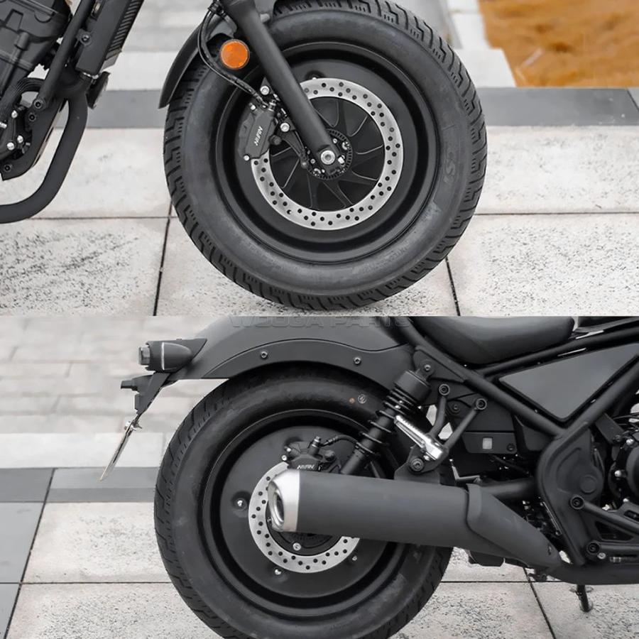 並行輸入品 ホイールカバーセットホンダレブル 250 300 500 フロントリアホイールカバー CMX 250 300 500 レブル黒鎧カスタムリムホイールの画像